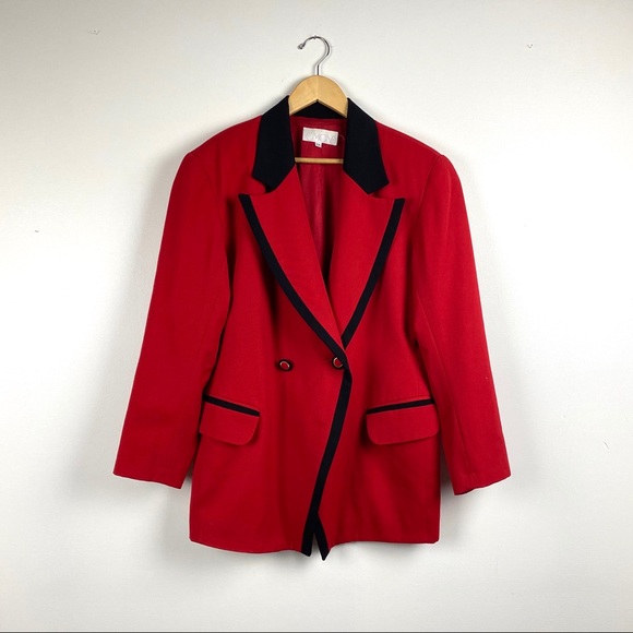 Jackets & Blazers - Vintage Color Blocked Wool Blazer